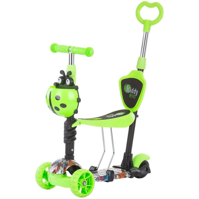 Trotineta chipolino kiddy evo 3 in 1 cu maner green graffiti hubdskieh022gg