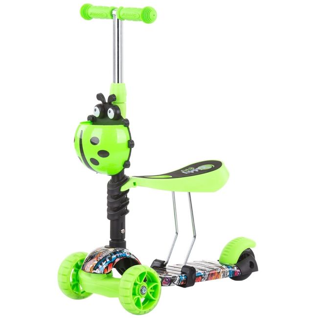 Trotineta chipolino kiddy evo 3 in 1 cu maner green graffiti hubdskieh022gg