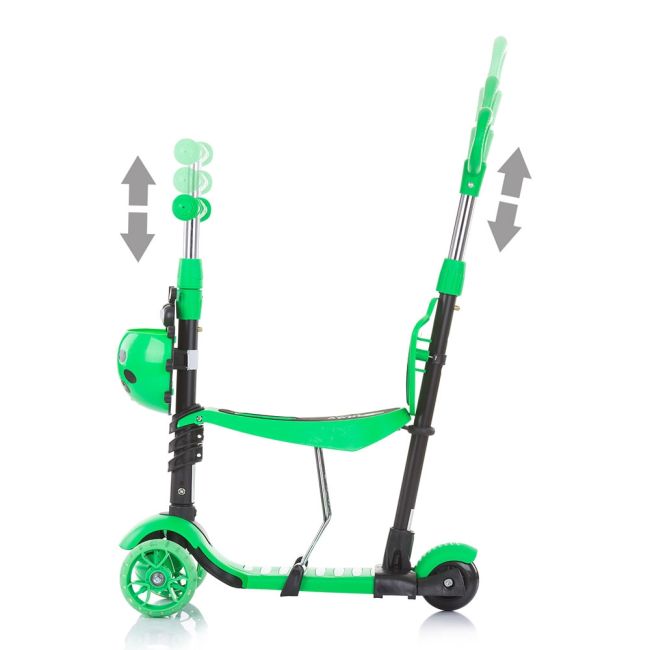 Trotineta chipolino kiddy evo 3 in 1 cu maner lime hubdskieh023li