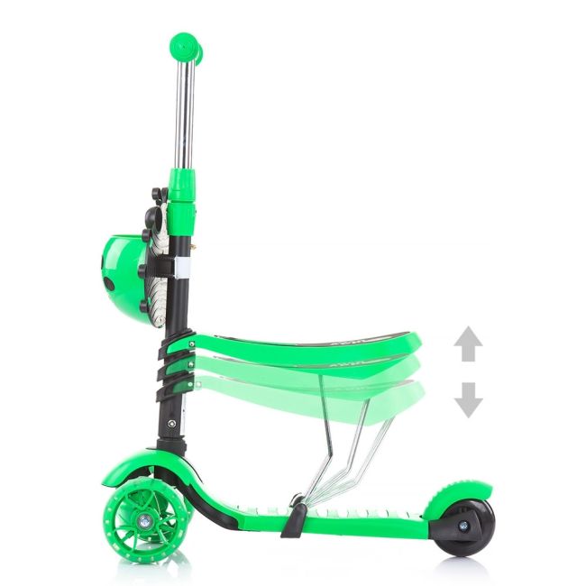 Trotineta chipolino kiddy evo 3 in 1 cu maner lime hubdskieh023li