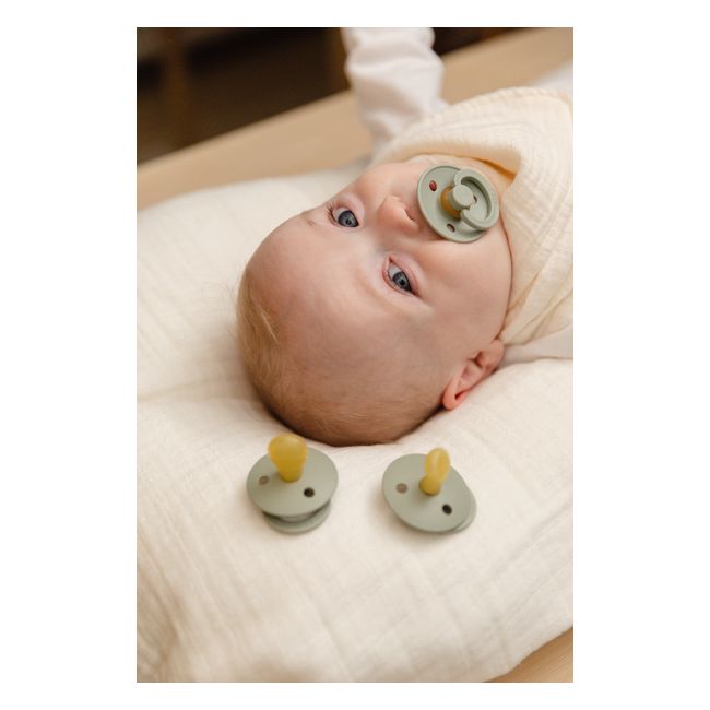 Bibs - set 3 suzete colour latex, tetina rotunda, simetrica & anatomica 0 luni +-sage bbb81341