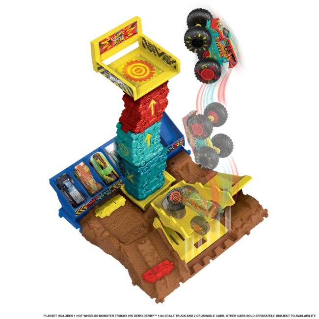 HOT WHEELS MONSTER TRUCK ARENA SMASHERS PROVOCAREA SARITURA CU MASINA VIVMTHNB92_HNB94