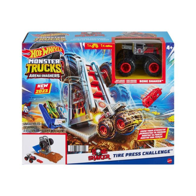 HOT WHEELS MONSTER TRUCKS ENTRY CHALLENGE ARENA SMASHERS PROVOCAREA TIRE PRESS VIVMTHNB87_HNB88