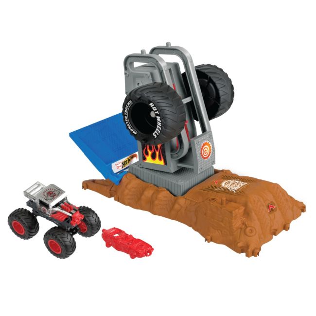 HOT WHEELS MONSTER TRUCKS ENTRY CHALLENGE ARENA SMASHERS PROVOCAREA TIRE PRESS VIVMTHNB87_HNB88