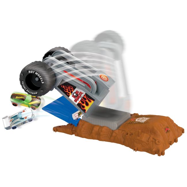 HOT WHEELS MONSTER TRUCKS ENTRY CHALLENGE ARENA SMASHERS PROVOCAREA TIRE PRESS VIVMTHNB87_HNB88