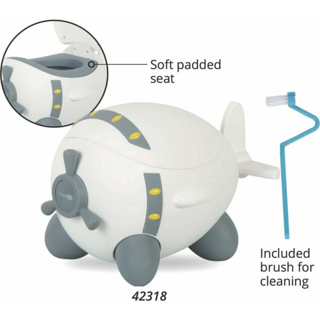 Olita copii, In forma de avion, Potty Plane, FreeON, 32 cm x 28 cm x 41 cm, White/Grey BYN42318