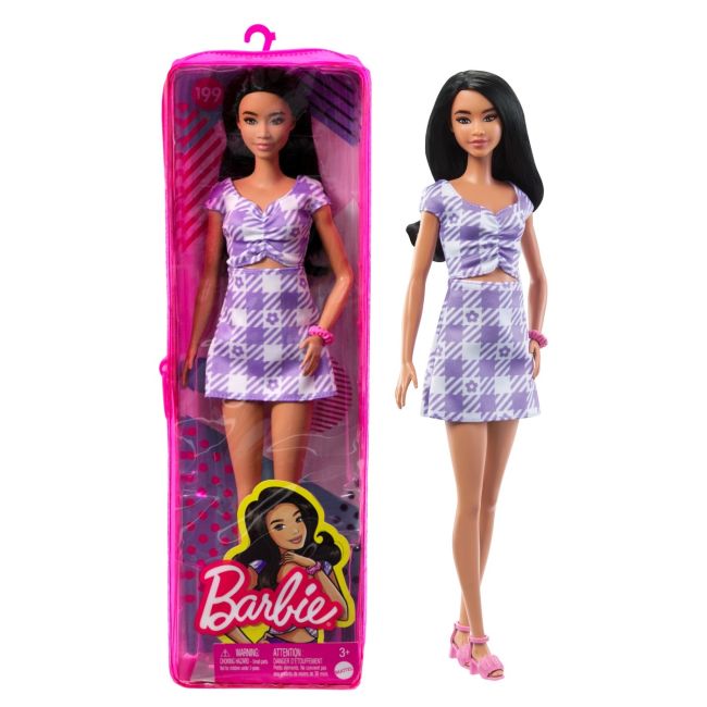 PAPUSA BARBIE FASHIONISTA BRUNETA CU ROCHIE MOV VIVMTFBR37_HJR98
