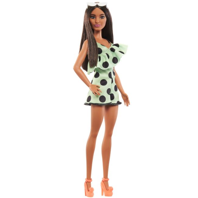 PAPUSA BARBIE FASHIONISTA BRUNETA CU SALOPETA VERDE VIVMTFBR37_HJR99