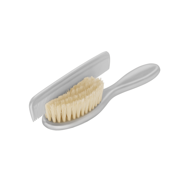 Perie si pieptan pentru bebelus Stone grey Rotho-babydesign
