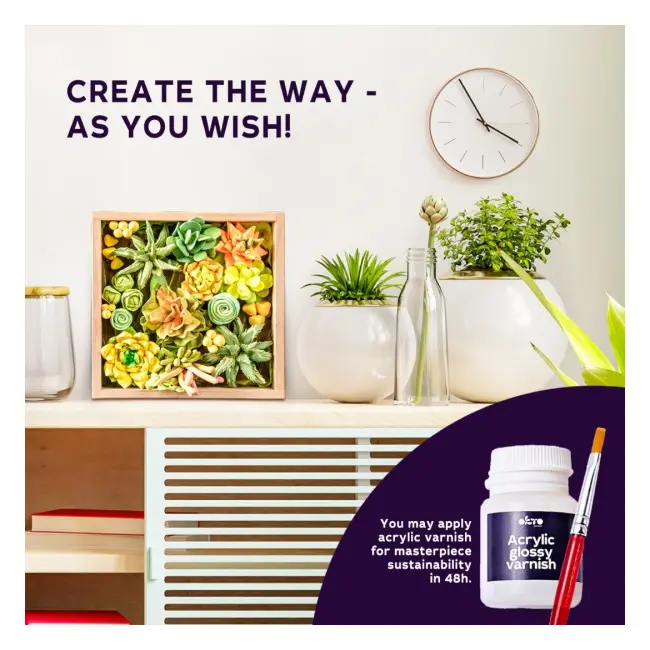 Set creatie Wood &amp; Craft - Succulents, 21*21cm - Energy KRTOK10009