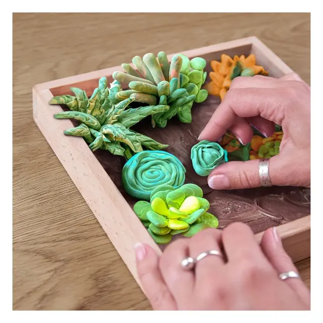 Set creatie Wood &amp; Craft - Succulents, 21*21cm - Energy KRTOK10009