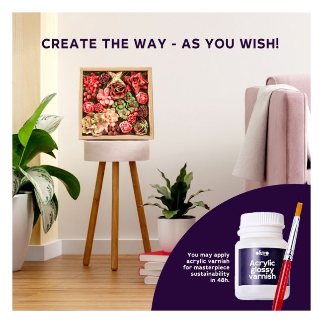 Set creatie Wood &amp; Craft - Succulents, 21*21cm - Passion KRTOK10011