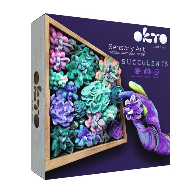 Set creatie Wood &amp; Craft - Succulents, 21*21cm - Tenderness KRTOK10010