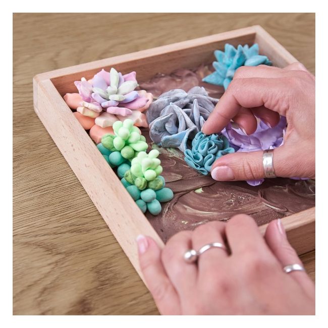Set creatie Wood &amp; Craft - Succulents, 21*21cm - Tenderness KRTOK10010