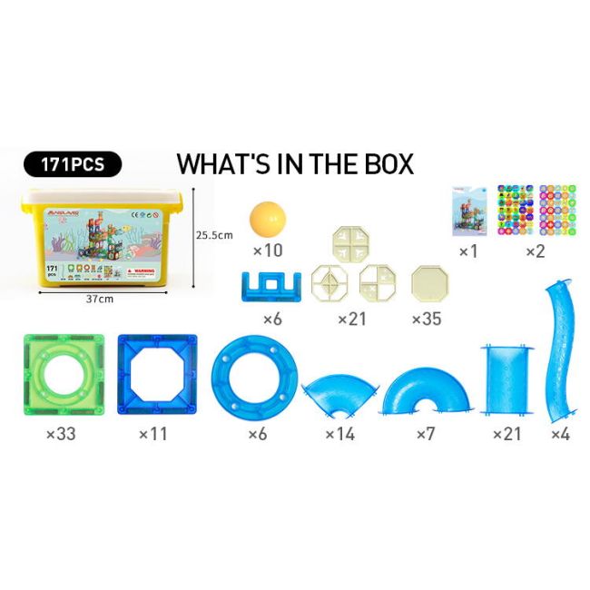 Set de constructie magnetic - marble run (171 piese)