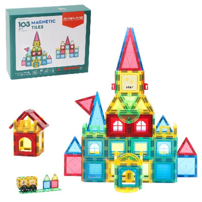 Set de constructie magnetic 3d - 103 piese
