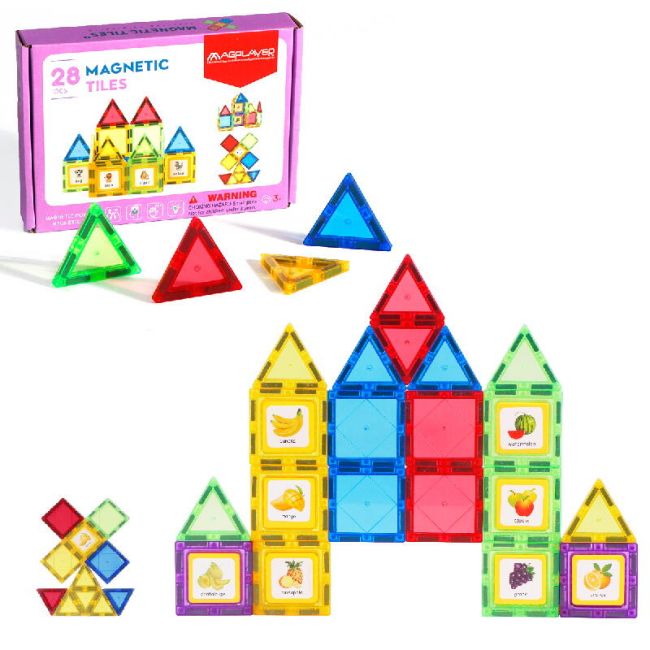 Set de constructie magnetic 3d - 28 piese