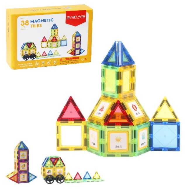 Set de constructie magnetic 3d - 38 piese