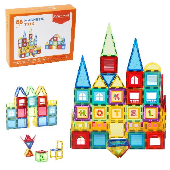 Set de constructie magnetic 3d - 88 piese