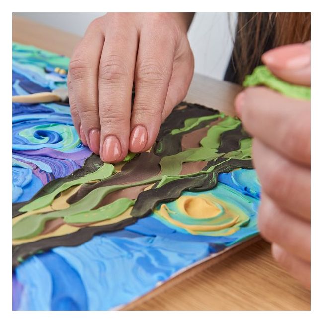 Set pictura 3D cu argila usoara, 30*40cm - Starry Night KRTOK10005