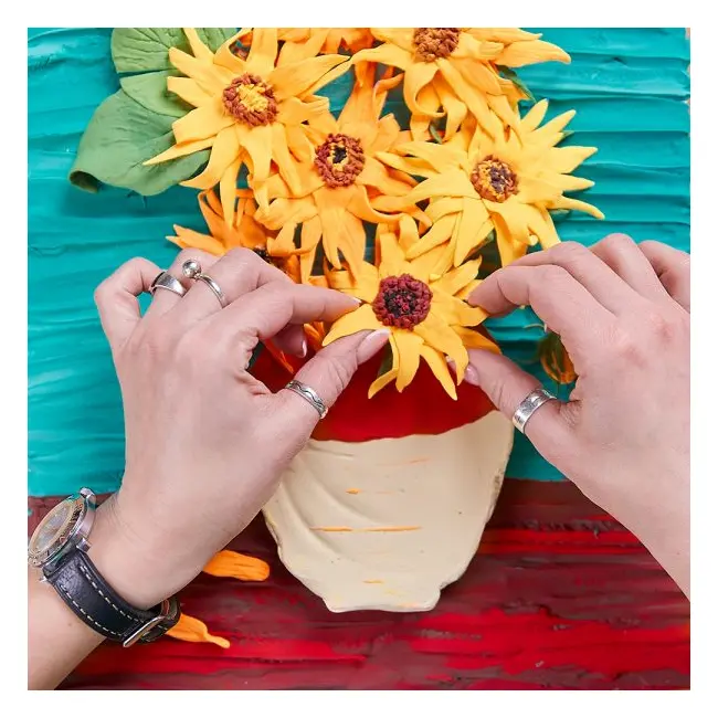 Set pictura 3D cu argila usoara, 30*40cm - Sunflowers KRTOK10008