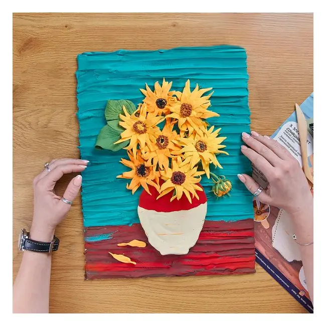 Set pictura 3D cu argila usoara, 30*40cm - Sunflowers KRTOK10008