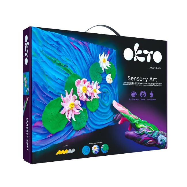 Set pictura 3D cu argila usoara, 30*40cm - Water Lilies KRTOK10003
