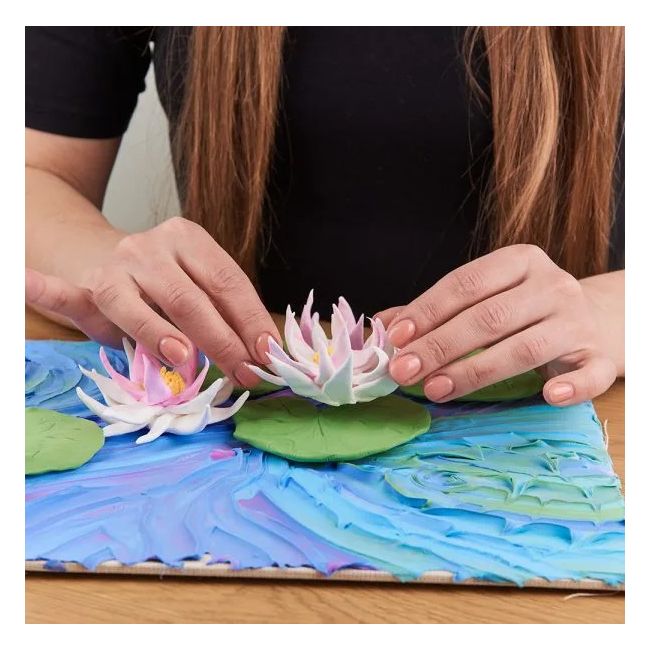 Set pictura 3D cu argila usoara, 30*40cm - Water Lilies KRTOK10003