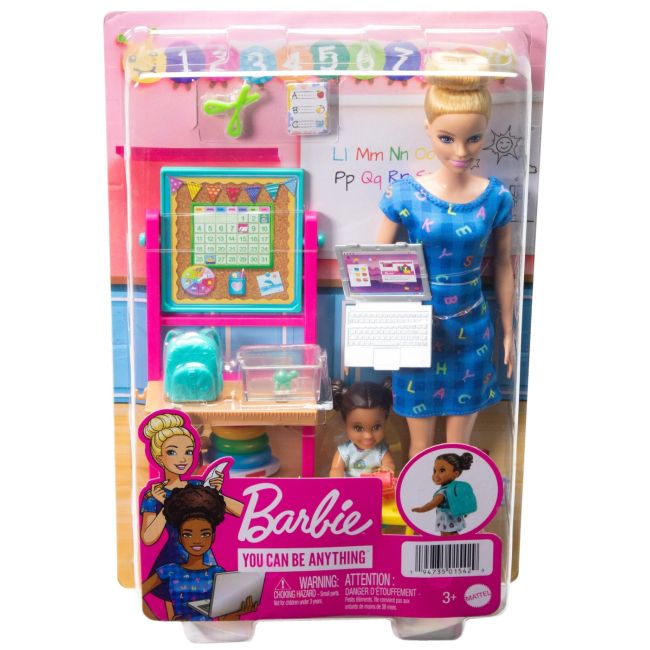 BARBIE CARIERE SET MOBILIER CU PAPUSA BLONDA PROFESOARA VIVMTDHB63_HCN19