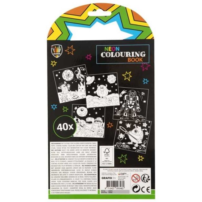 Carte de colorat neon cu 5 carioci incluse Grafix GR150079 BBJGR150079_Spatiu