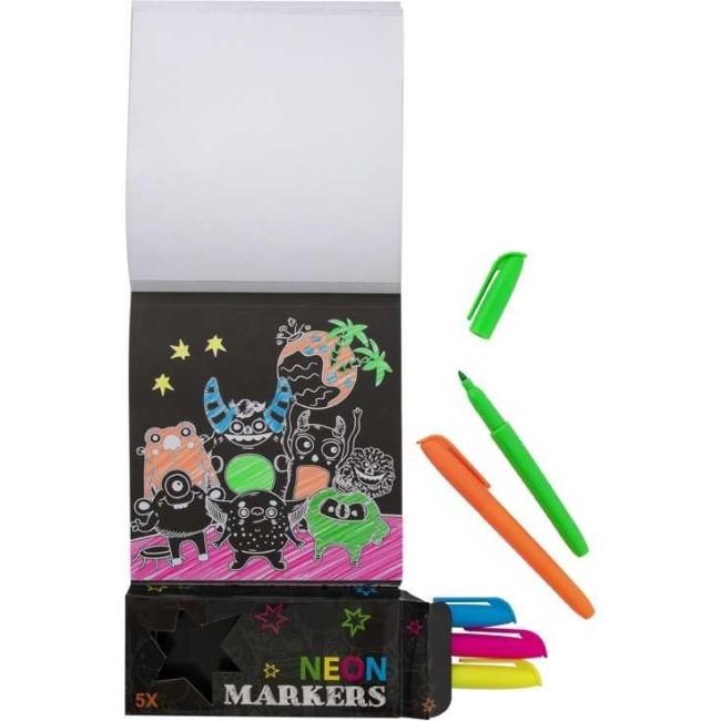 Carte de colorat neon cu 5 carioci incluse Grafix GR150079 BBJGR150079_Spatiu