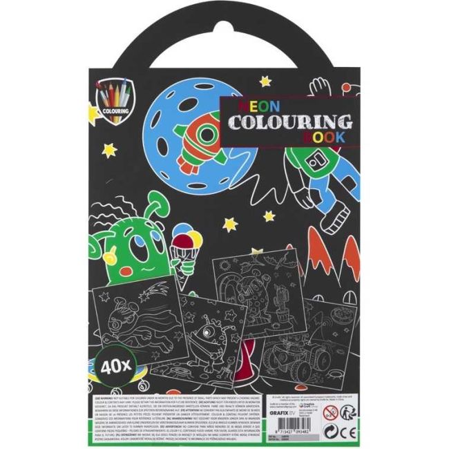 Carte de colorat neon cu 5 carioci incluse Grafix GR150079 BBJGR150079_Spatiu
