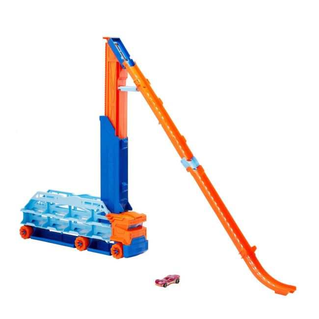 HOT WHEELS MEGA TRANSPORTATOR MASINI SI PISTA DE LANSARE VIVMTHDY92