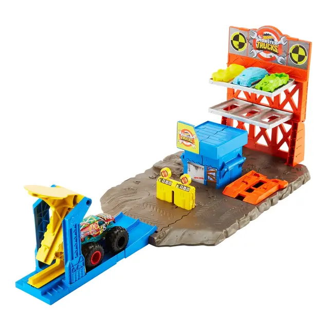HOT WHEELS MONSTER TRUCKS SET BLAST STATION VIVMTHFB12