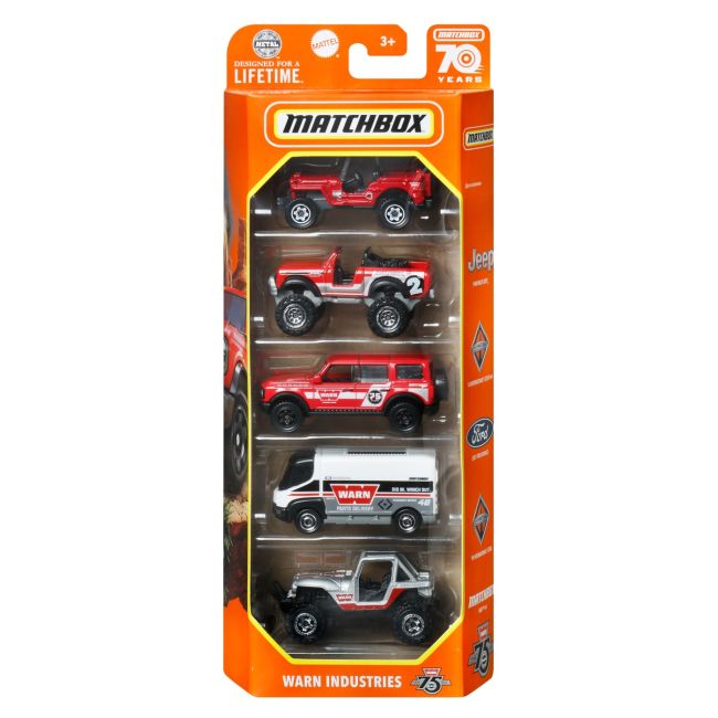 MATCHBOX SET 5 MASINUTE METALICE WARN INDUSTRIES SCARA 1:64 VIVMTC1817_HKY19