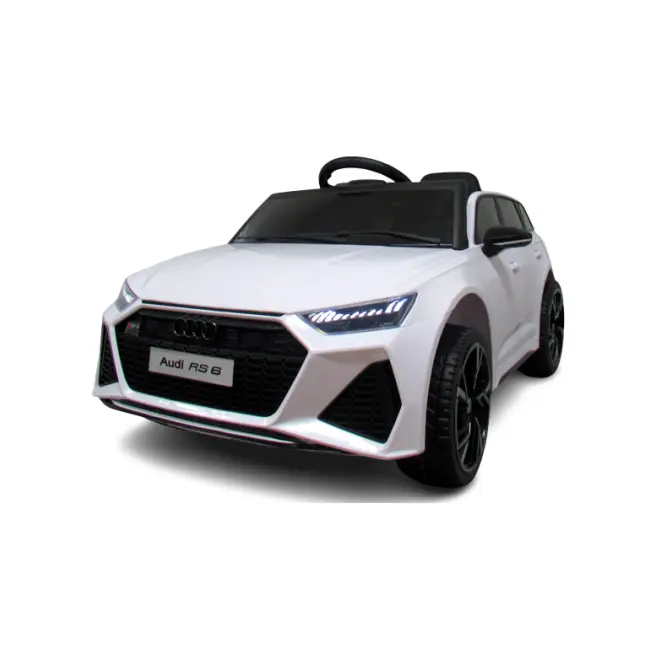 Masinuta electrica cu telecomanda audi rs6 r-sport - alb edeediaudirs6alb