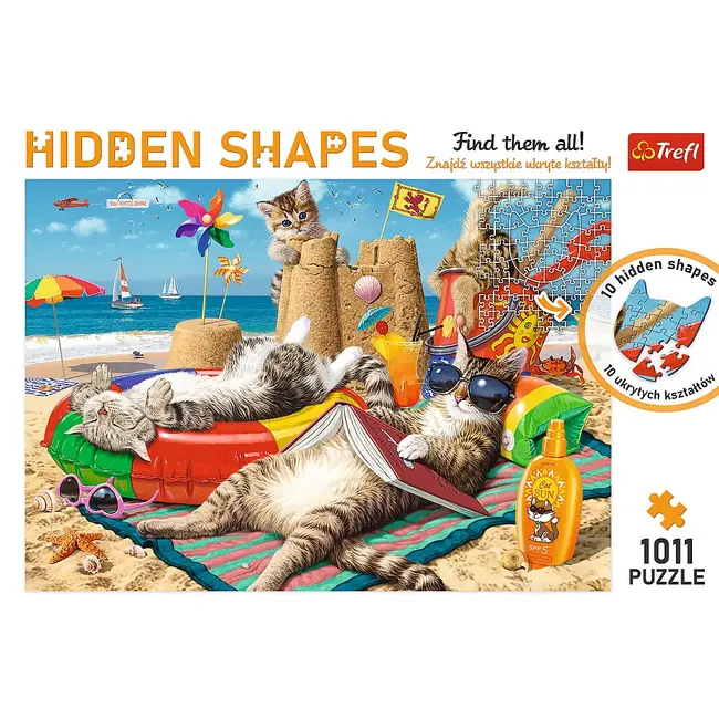 PUZZLE TREFL 1000 FORME ASCUNSE FELINELE DRAGUTE VIV10674