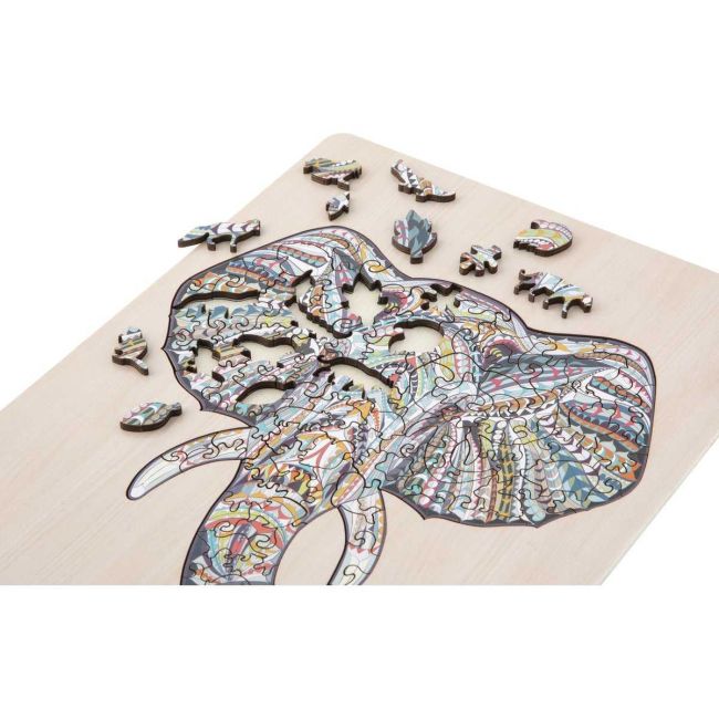 Puzzle Lemn Elefant, 137 piese, 30x22.5 cm Grafix GR400072 BBJGR400072_Initiala