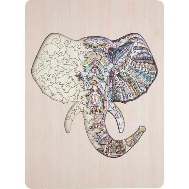 Puzzle Lemn Elefant, 137 piese, 30x22.5 cm Grafix GR400072 BBJGR400072_Initiala