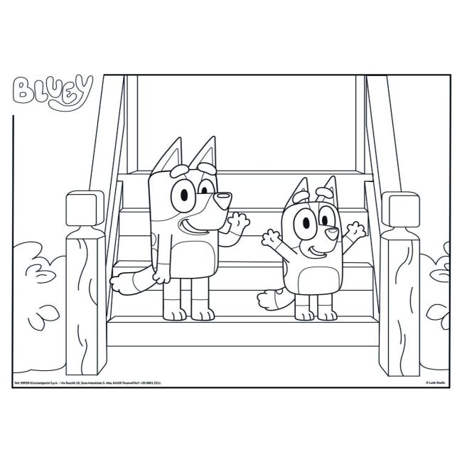 Puzzle de colorat - bluey & mr monkey jocks (24 piese)