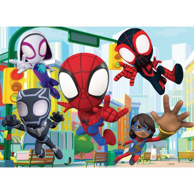 Puzzle de colorat - paienjenelul marvel și prietenii lui uimitori (24 de piese)
