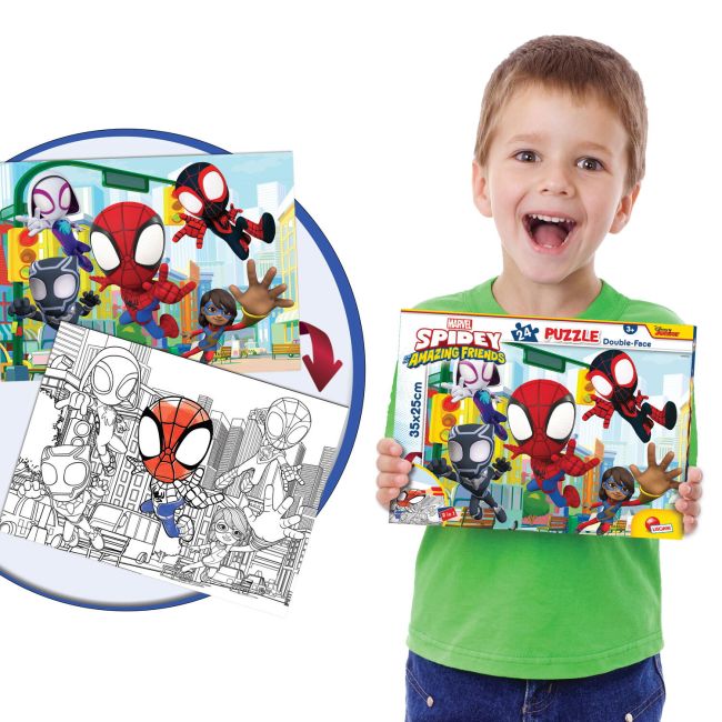 Puzzle de colorat - paienjenelul marvel și prietenii lui uimitori (24 de piese)