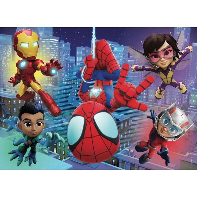 Puzzle de colorat - paienjenelul marvel si prietenii lui uimitori (48 de piese)