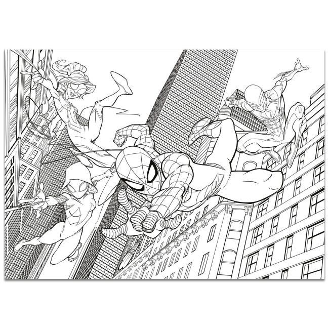 Puzzle de colorat maxi  - spiderman (4 x 48 de piese)