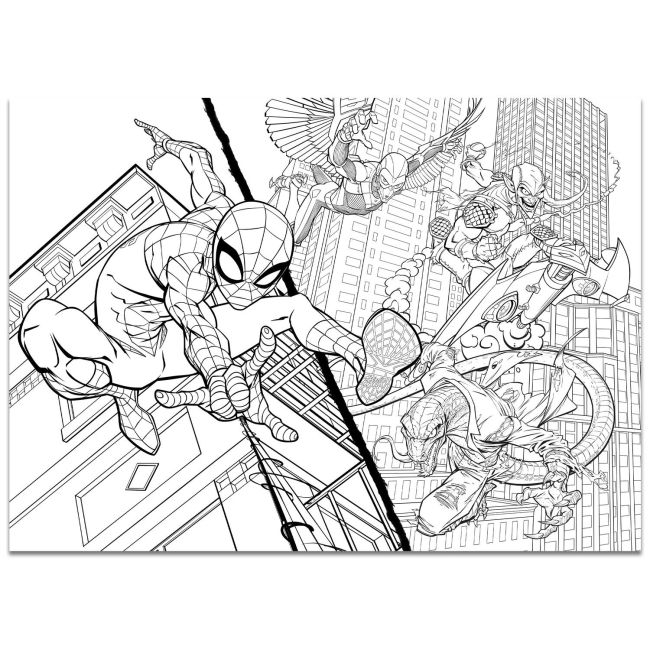 Puzzle de colorat maxi  - spiderman (4 x 48 de piese)
