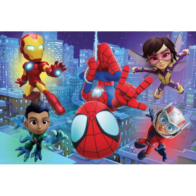 Puzzle de colorat maxi - paienjenelul marvel si prietenii lui uimitori (2 x 24 de piese)