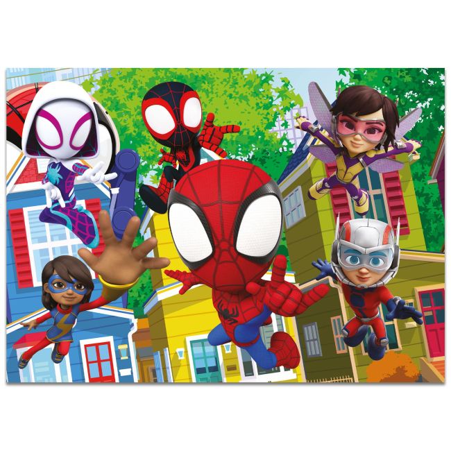 Puzzle de colorat maxi - paienjenelul marvel si prietenii lui uimitori (4 x 48 de piese)