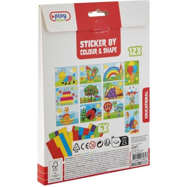 Set creativ cu stickere pe culori si forme Grafix GR100062 BBJGR100062_Animale