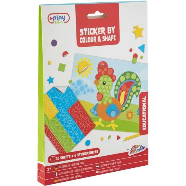 Set creativ cu stickere pe culori si forme Grafix GR100062 BBJGR100062_Animale