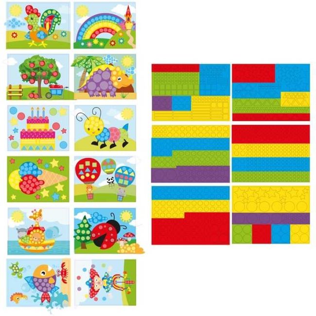 Set creativ cu stickere pe culori si forme Grafix GR100062 BBJGR100062_Animale